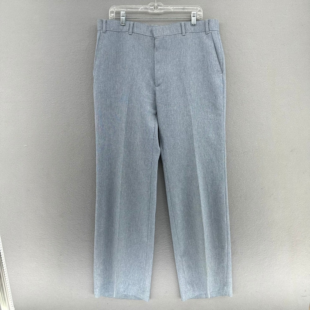VTG Talon Zipper Plaid Check Dress Pants Light Blue 36x31 50s eclecticgrandpa